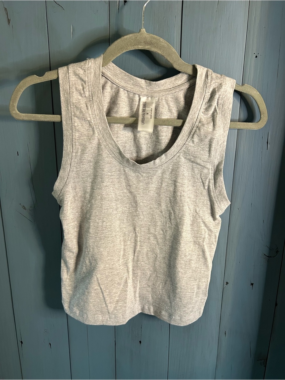 Urban Renewal Heather Gray Super Soft Cotton Tank Top - Crop | Size Small